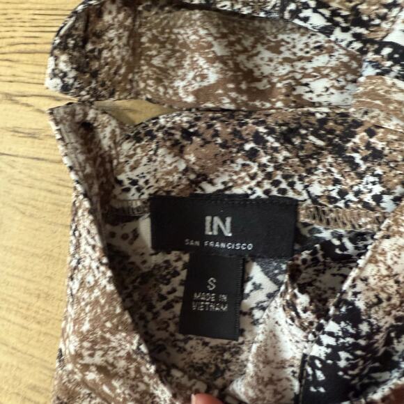 I.N. San Fransisco Snake Print Tie Knot Front Top Small - Picture 3 of 10